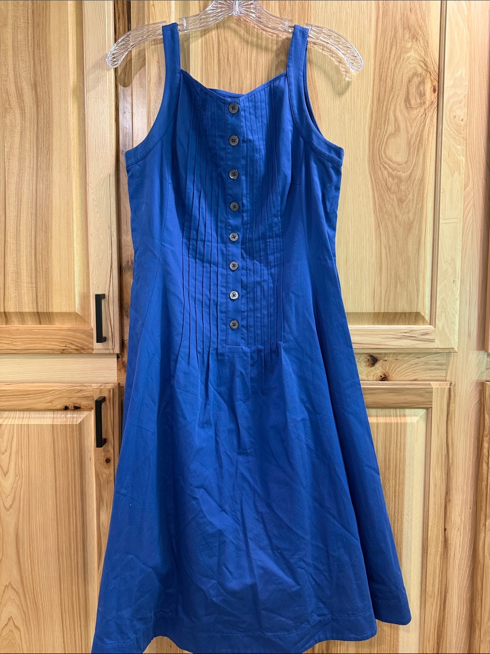 Brooks Brothers Cobalt Blue Women's Lined Sleeveless Pleated A-Line Dress Size 6